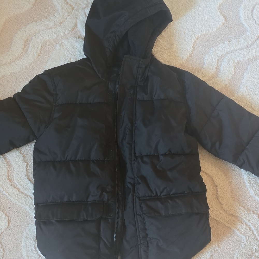Old Navy Kids Black Hooded Puffer Jacket